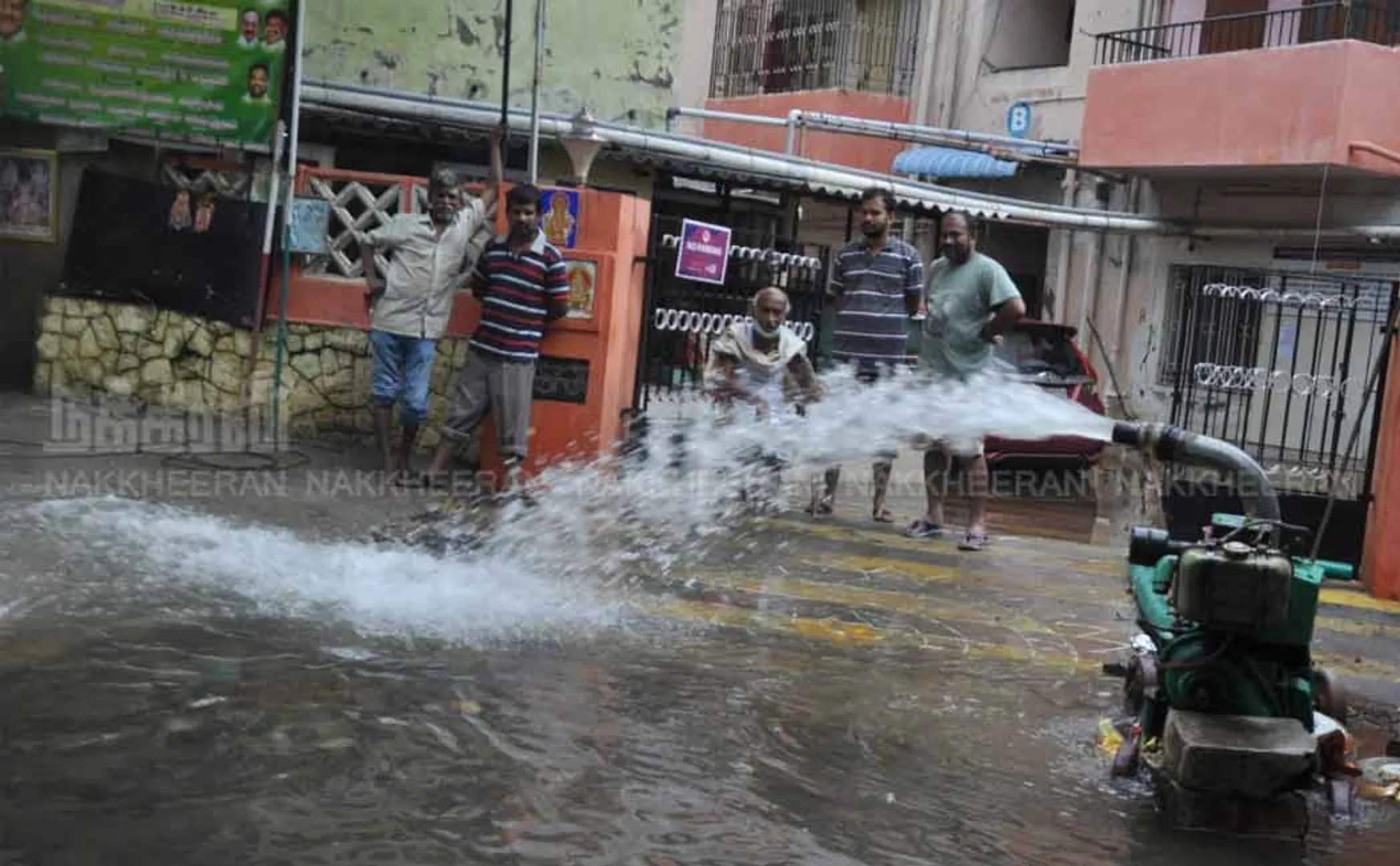 The public together disposed of the rainwater!  