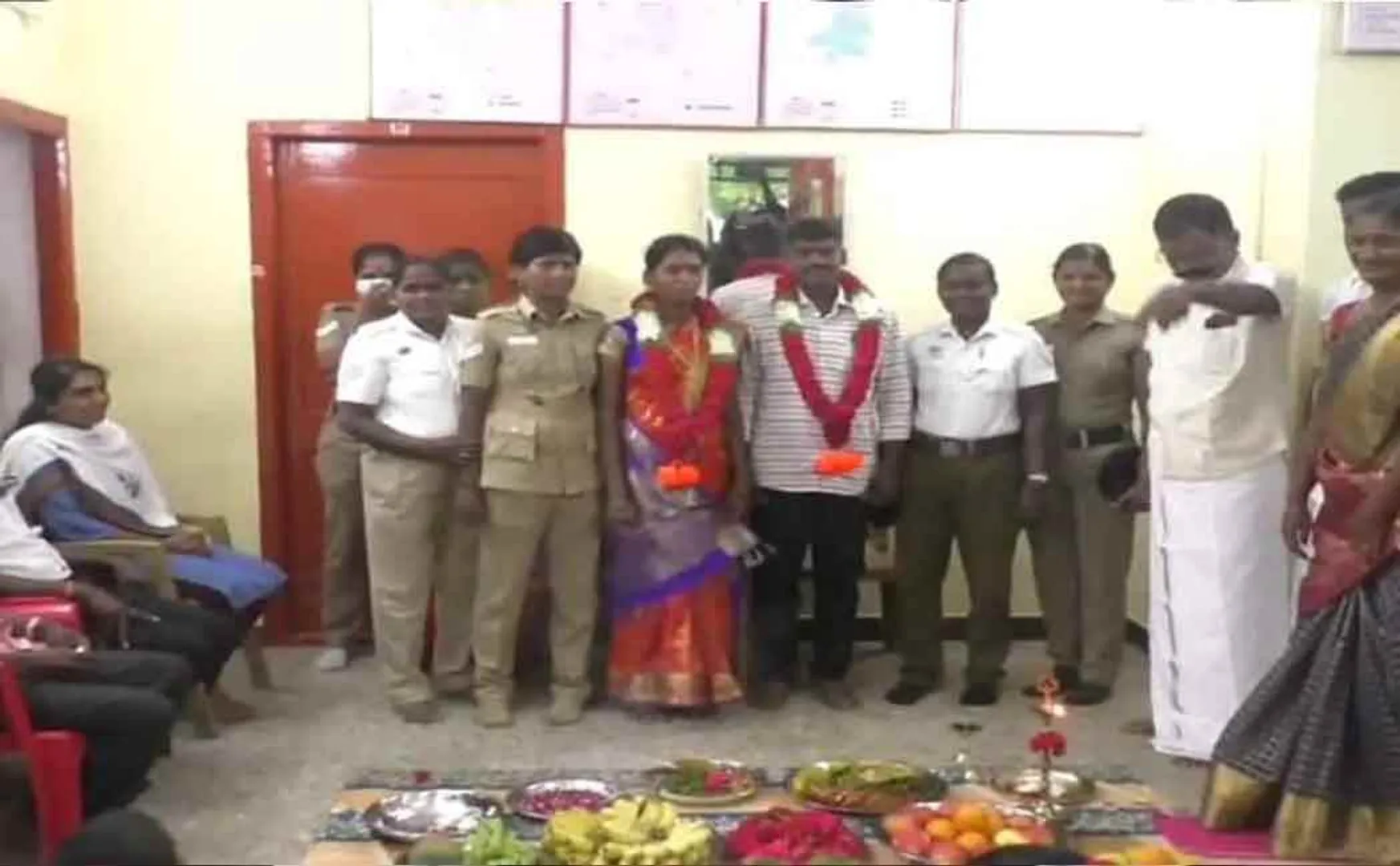 Baby shower ceremony at the police station