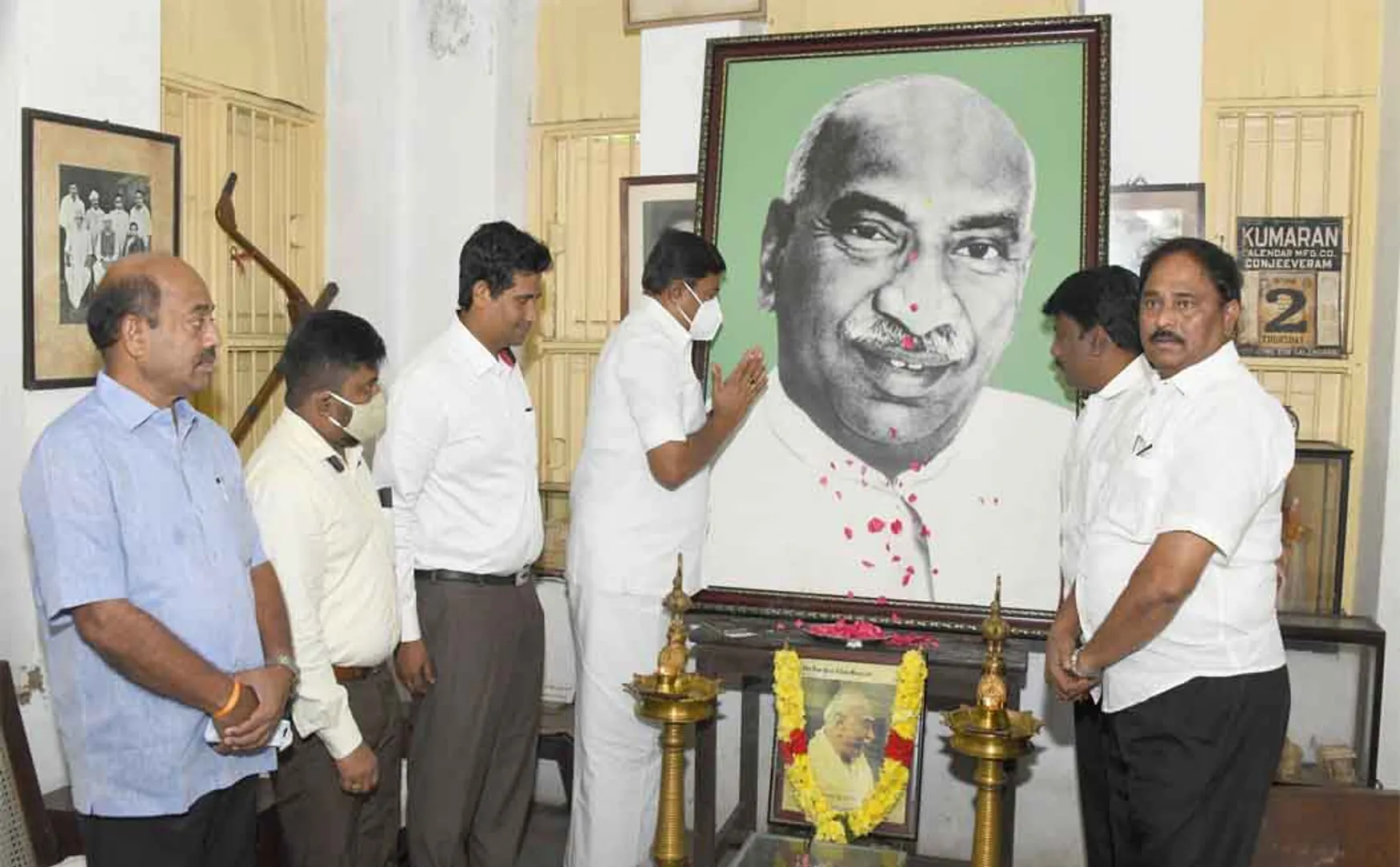 Minister inspects Kamaraj Memorial House (Pictures)