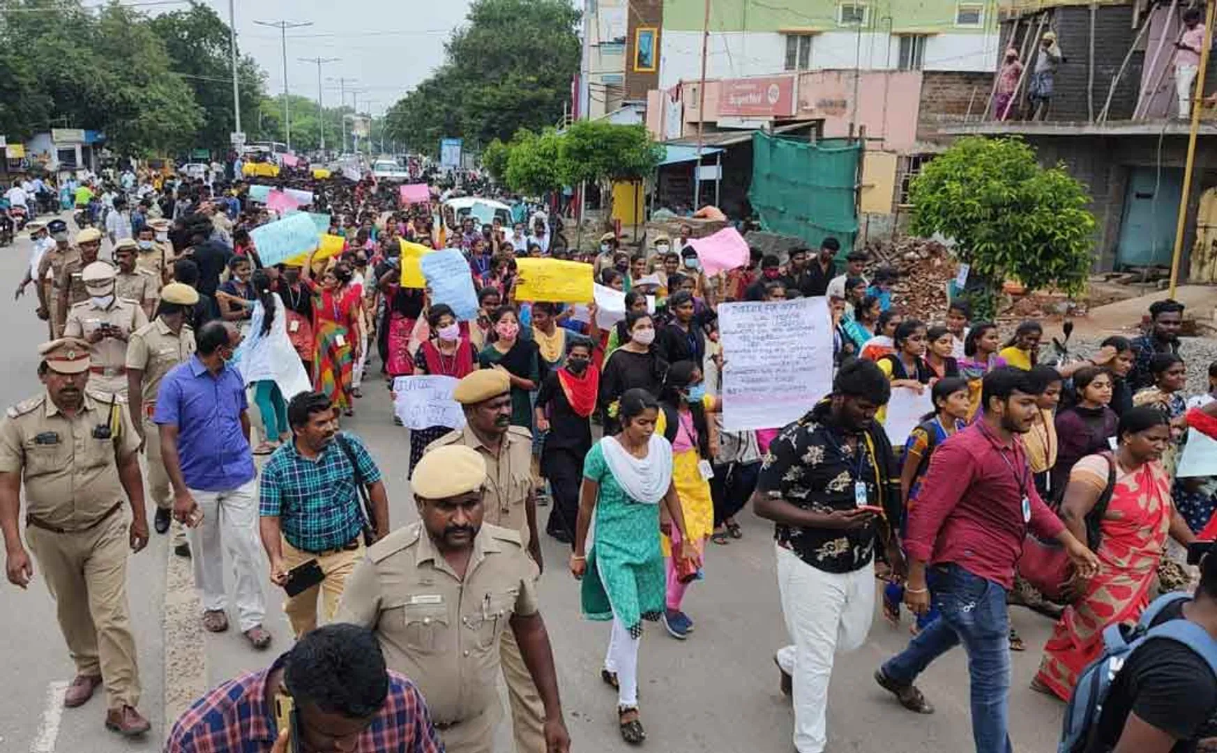 More than 500 students involved in the demonstration