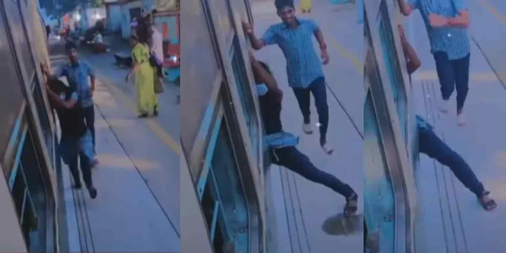 A school student boarding a train on purpose ... a terrifying video!