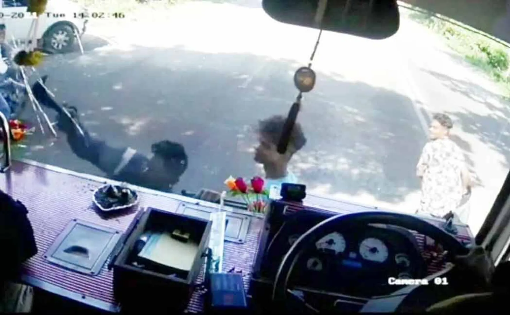 Three arrested for reversing bus