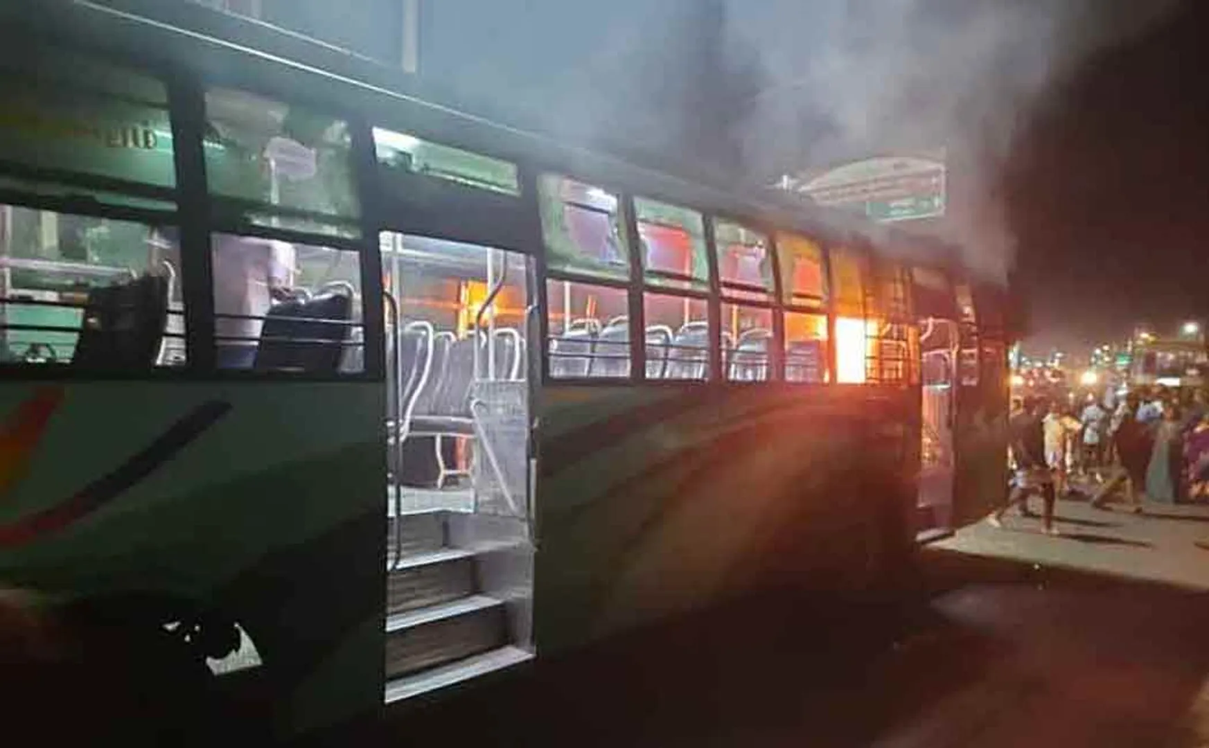 Relatives who smashed the bus and set it on fire