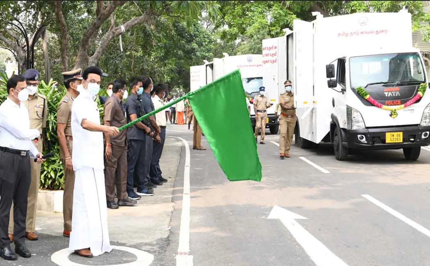Tamil Nadu Chief Minister launches awareness police vehicles