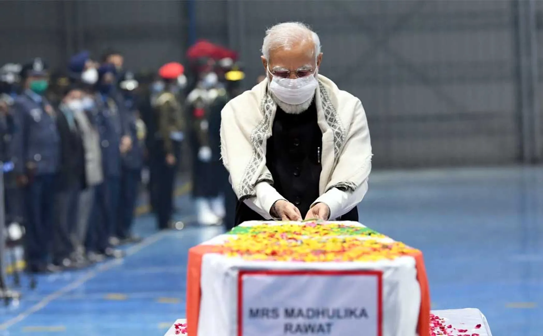 Prime Minister Narendra Modi pays homage to 13 bodies including Pipin Rawat (Pictures)