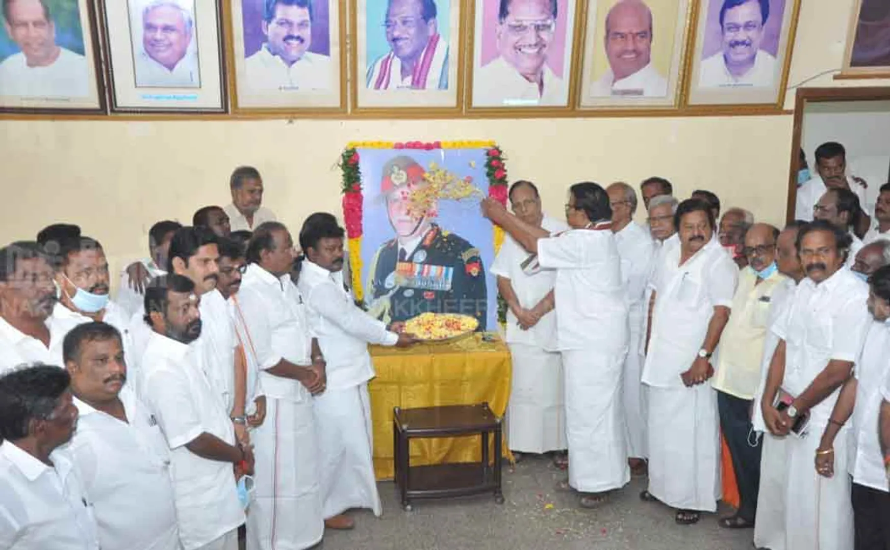 Congress committee pays homage to portrait of Brigadier General Pipin Rawat 