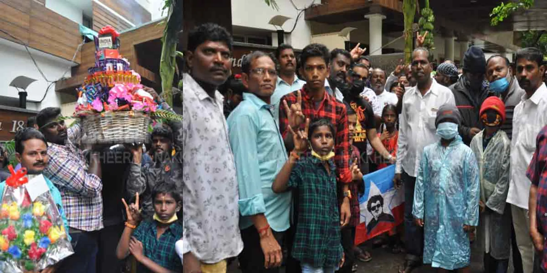 Fans gather in front of actor Rajinikanth's house (pics)