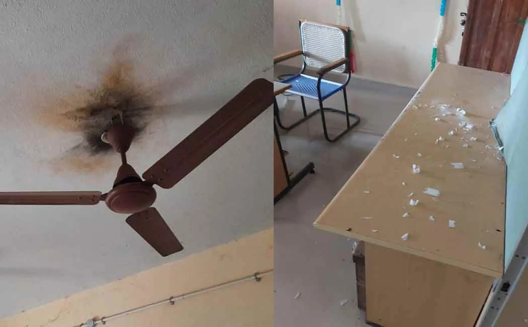Electrical wires exploding in government office 