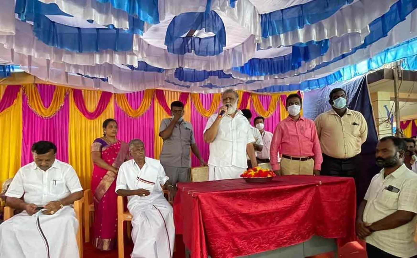 "I will donate a portion of the block development fund to help the development of the school." - Minister I. Periyasamy  