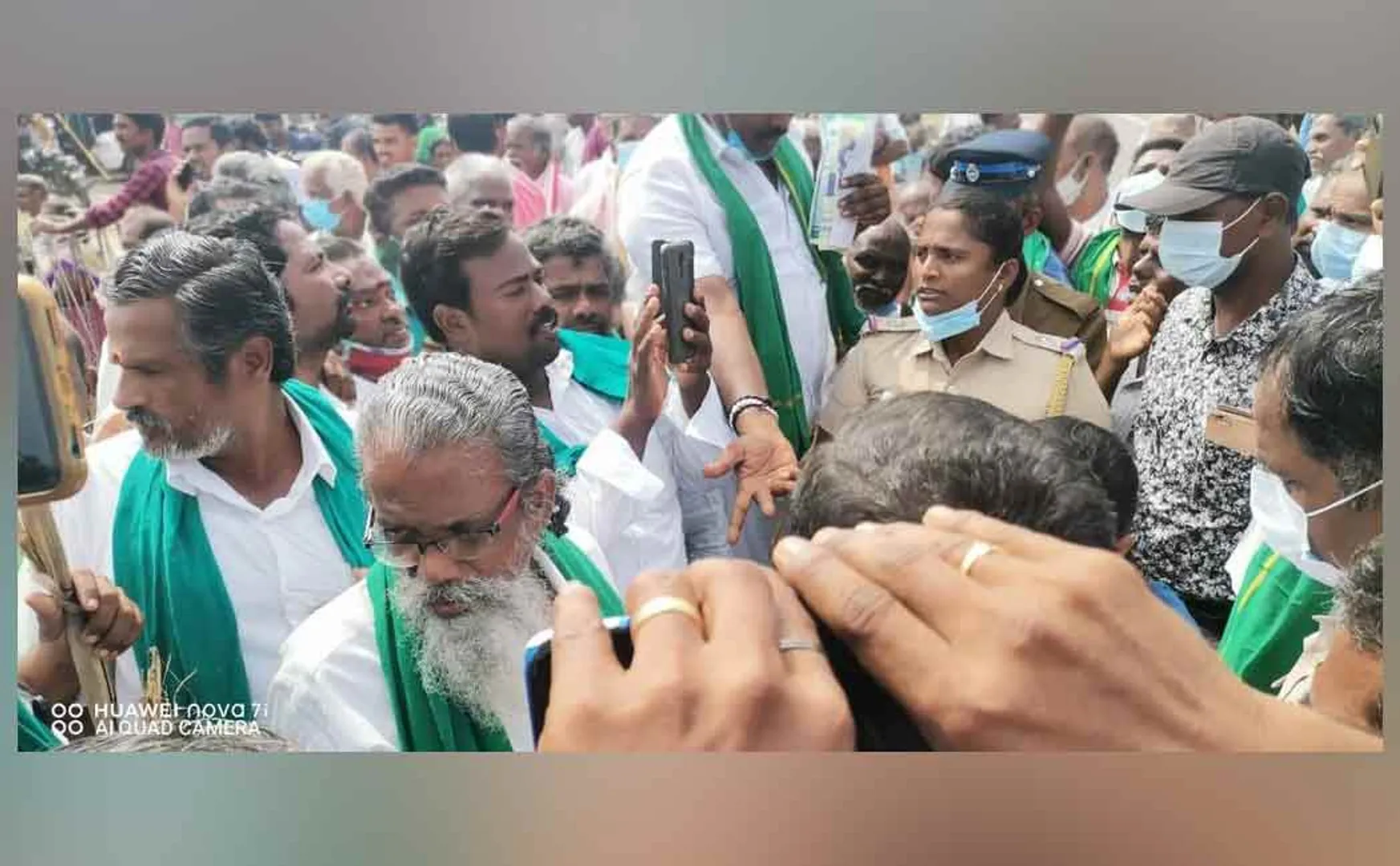 Farmers struggle  on National Highway!