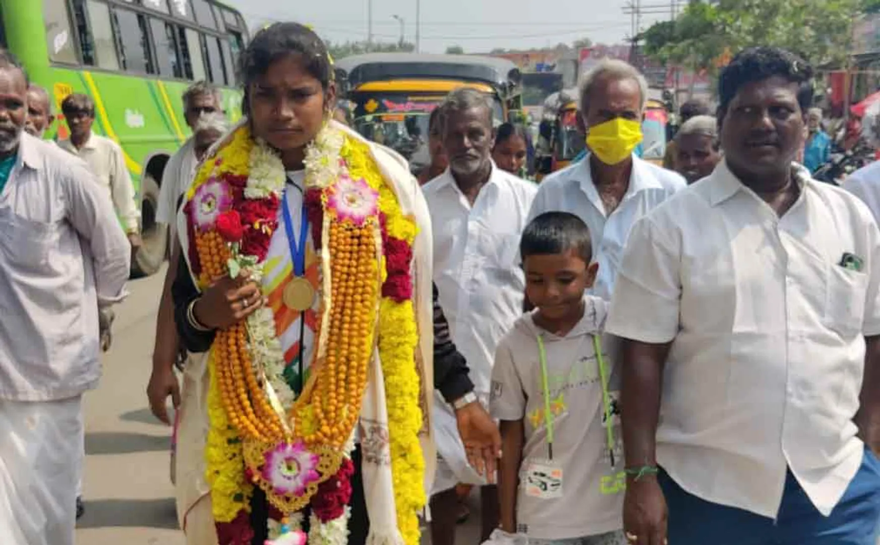 Tamil Nadu female athlete who won consecutive medals 