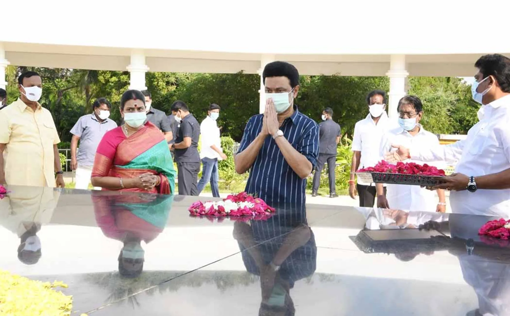 anna and kalaignar Tribute to Chief Minister MK Stalin at Memorials