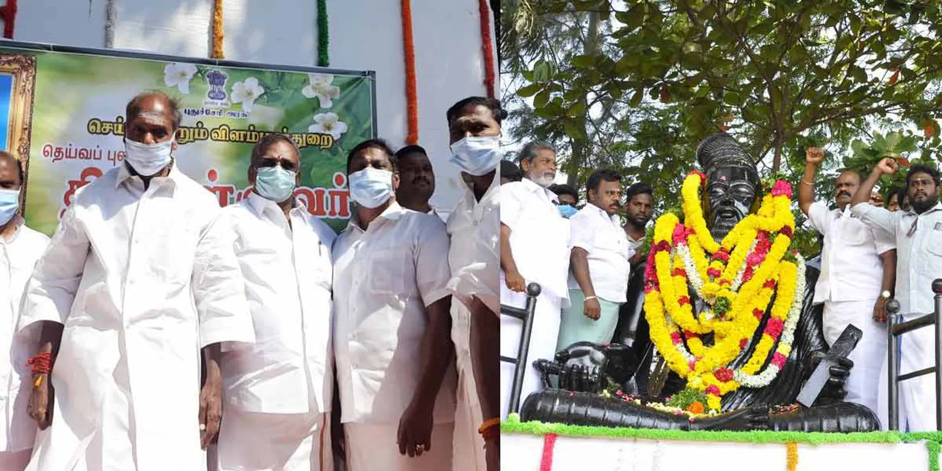 New Chief Minister Rangasamy pays homage to Thiruvalluvar statue