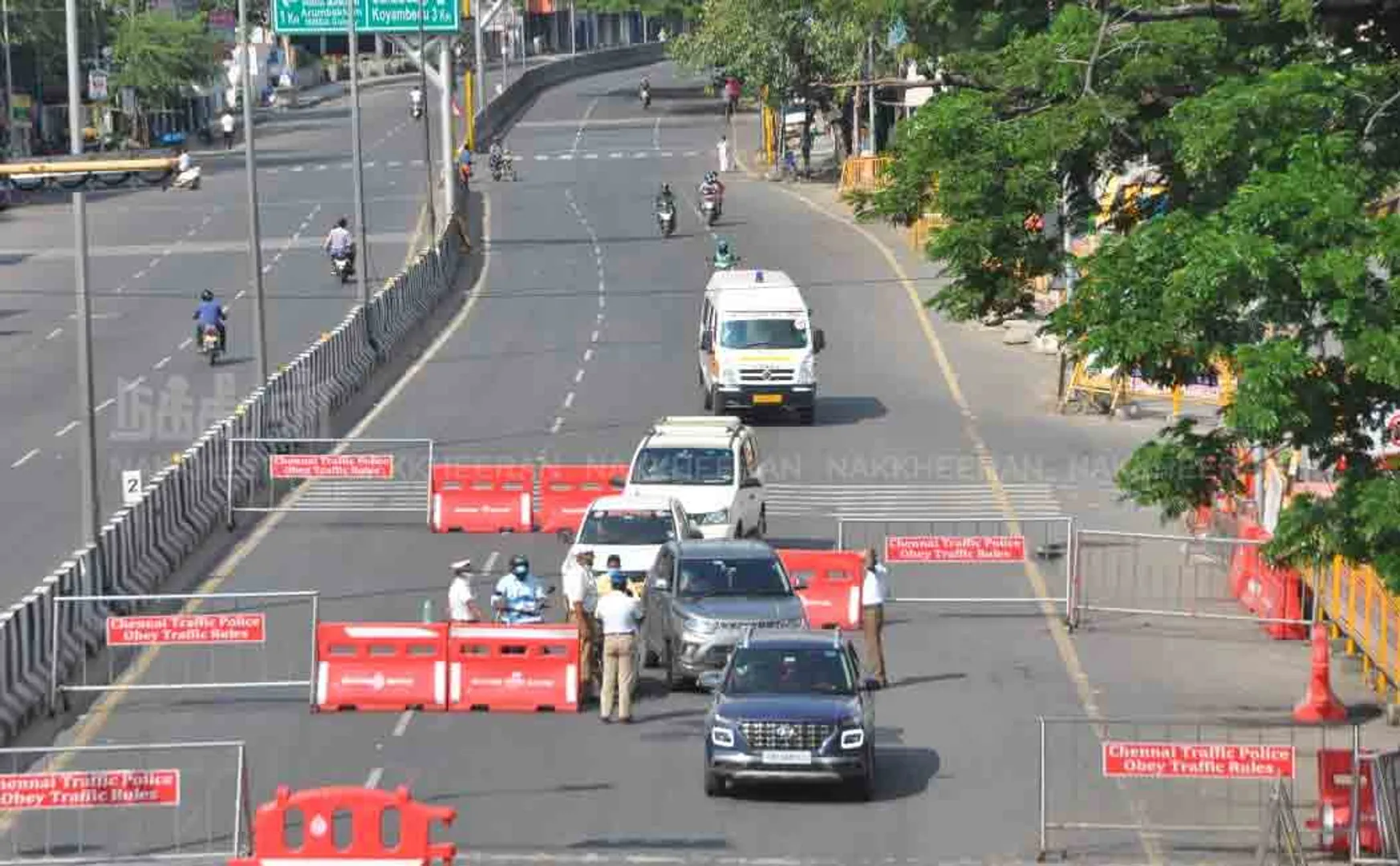 Sunday lockdown Police Monitoring vehicle  