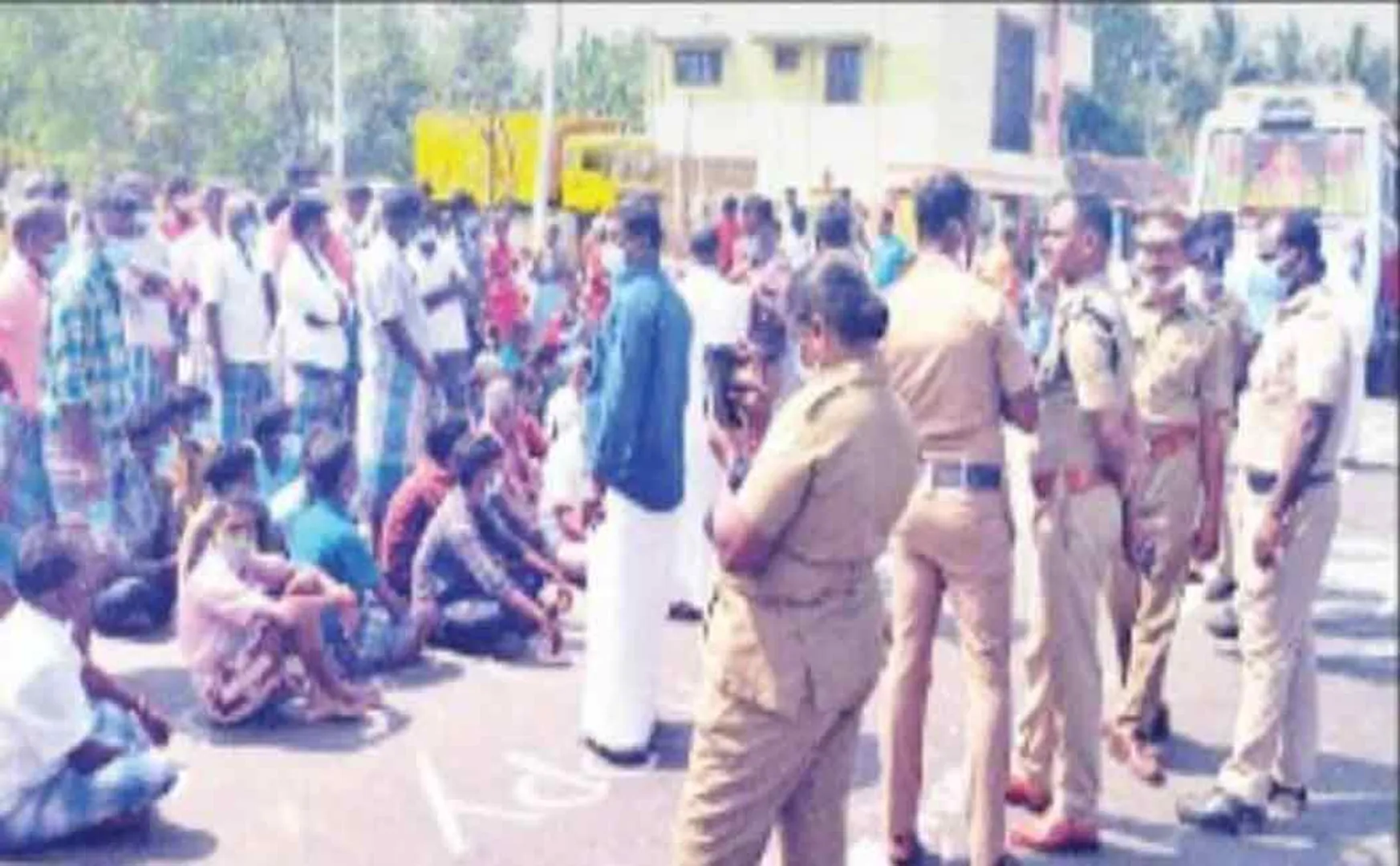 People involved in road blockade against goverment order