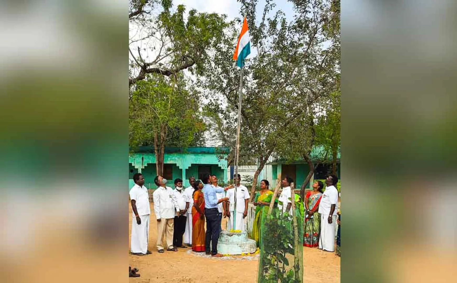 Republic Day held at Thirunavur Government High School