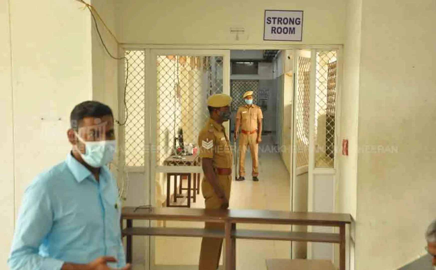 Police guard for ballot boxes  