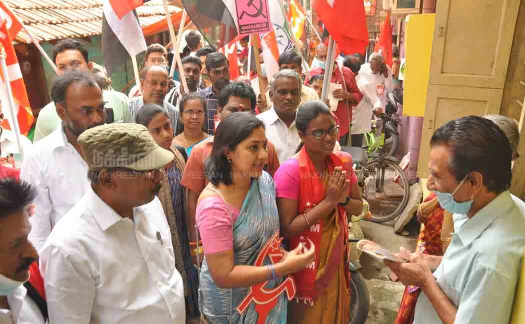 C.P.I.M. Rohini collects votes for candidate 