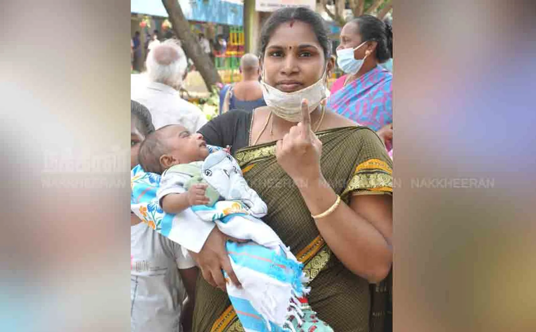 The woman who came with the baby and registered to vote  