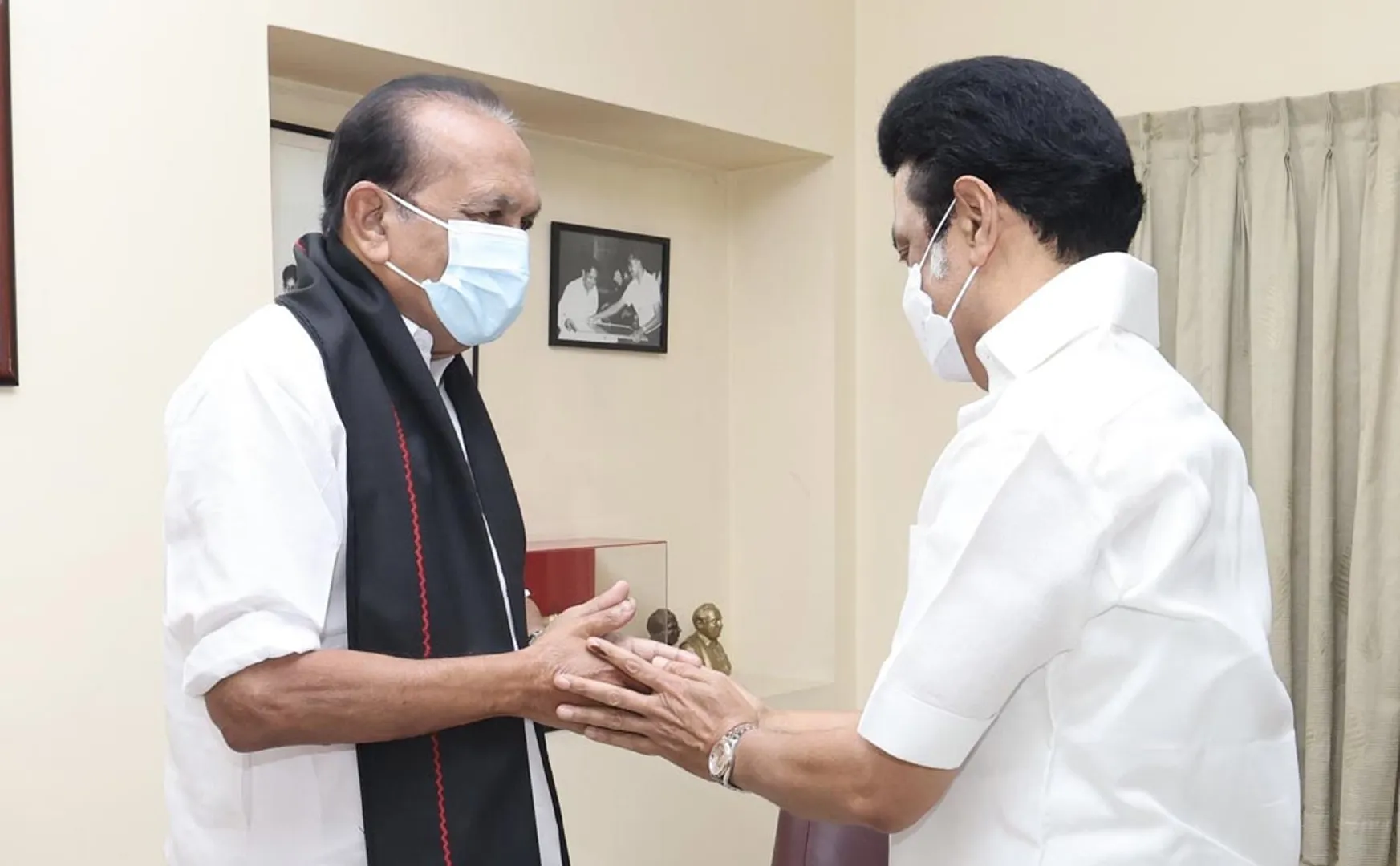 Chief Minister MK Stalin who met Vaiko in person and inquired about his health!