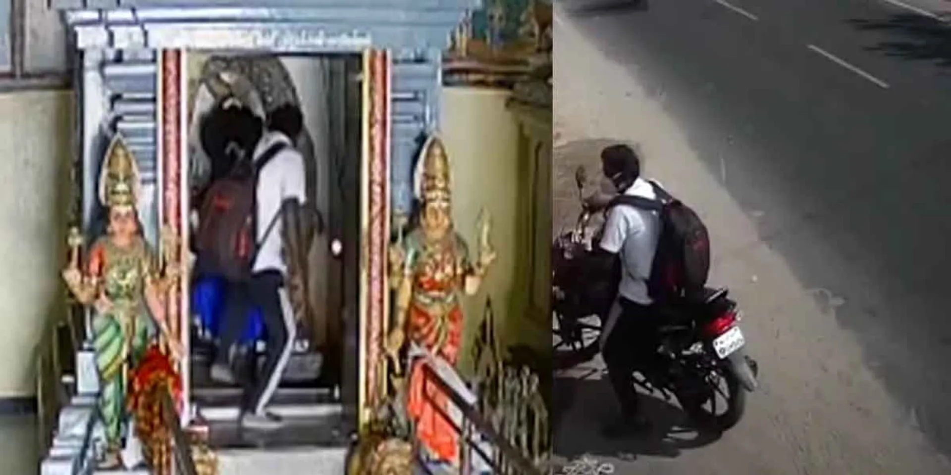 Jewelry theft at Amman temple in broad daylight ... CCTV footage released shocking!
