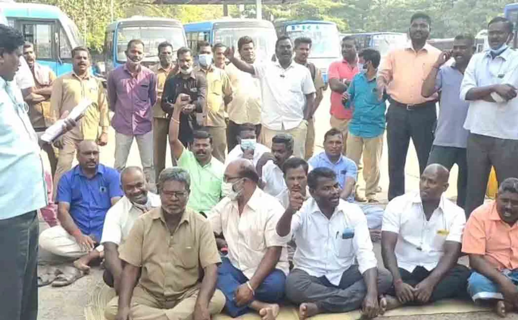 Puducherry State Transport Corporation employees strike!