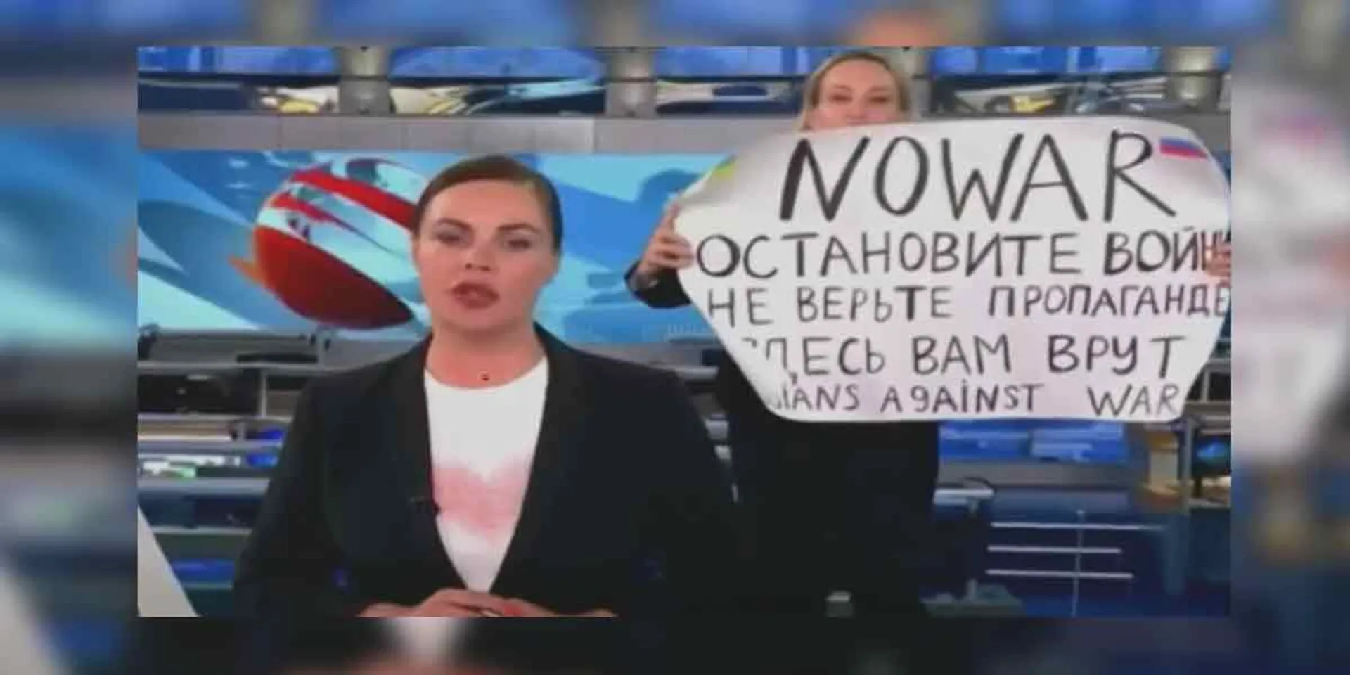 'No War' live - the woman who splashed the Russian state media!