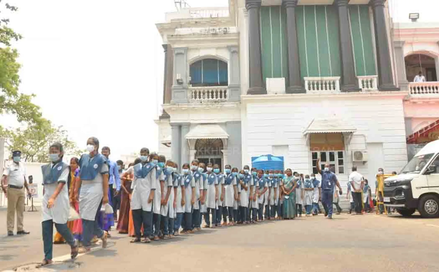 School students who came to see the assembly events 