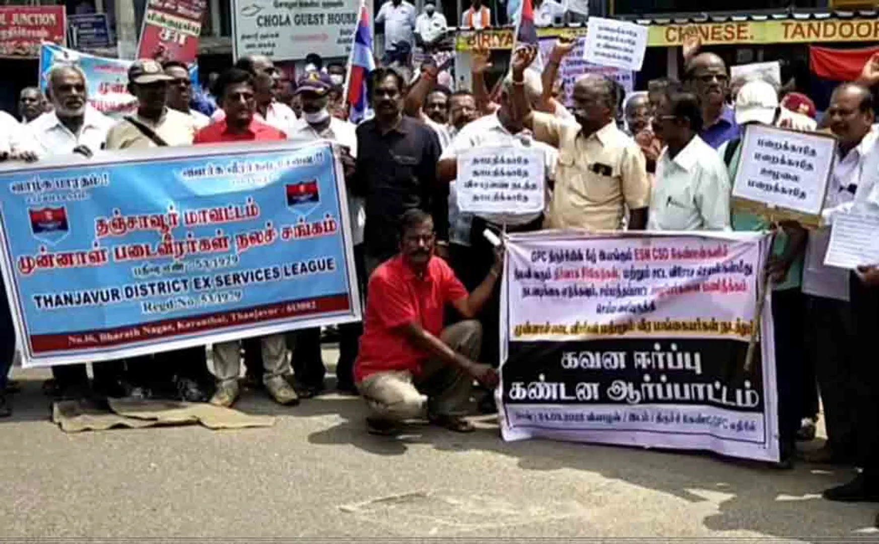 Veterans C.S.T. Demonstration in front of canteens!