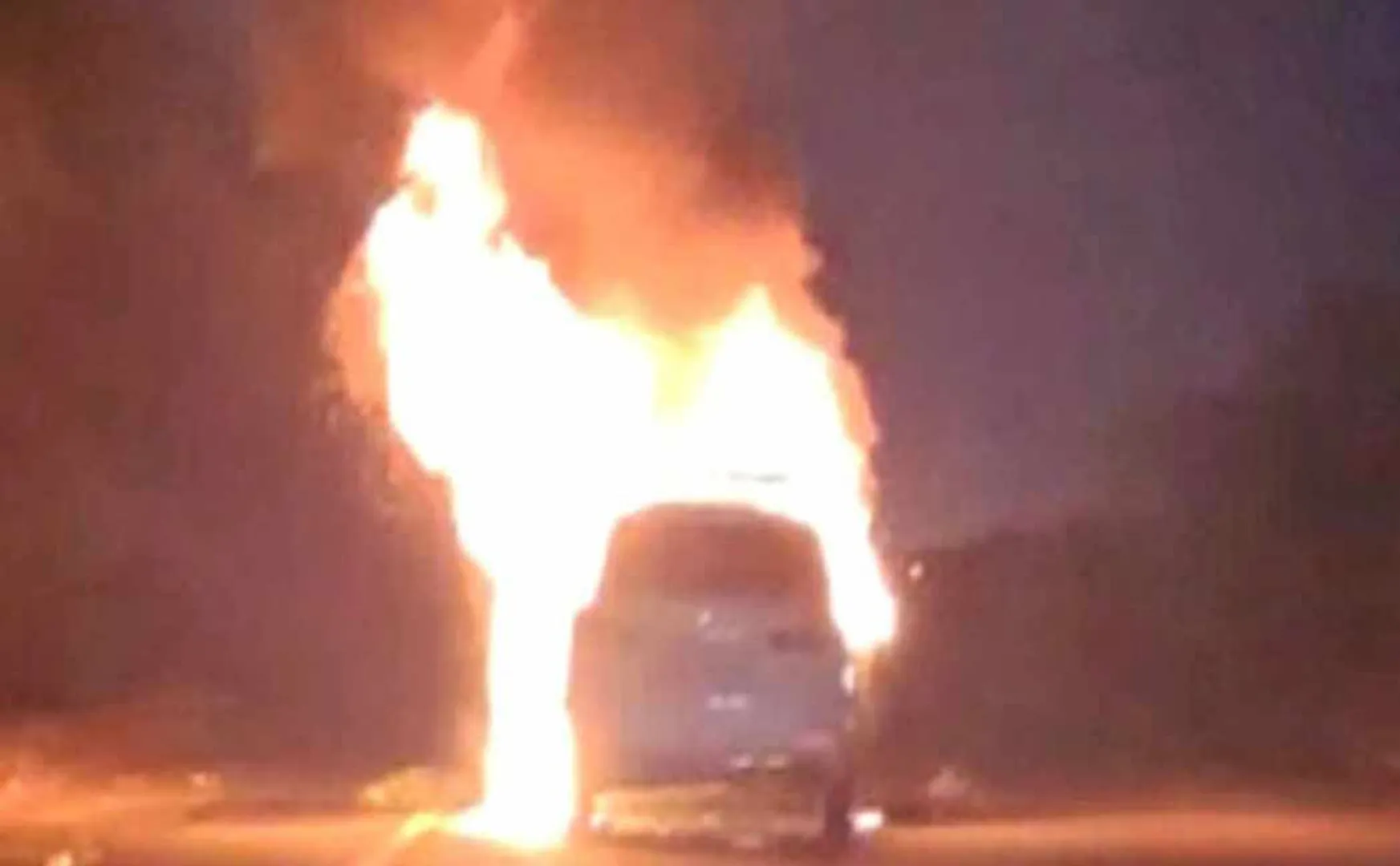 Burned car about trichy middle road