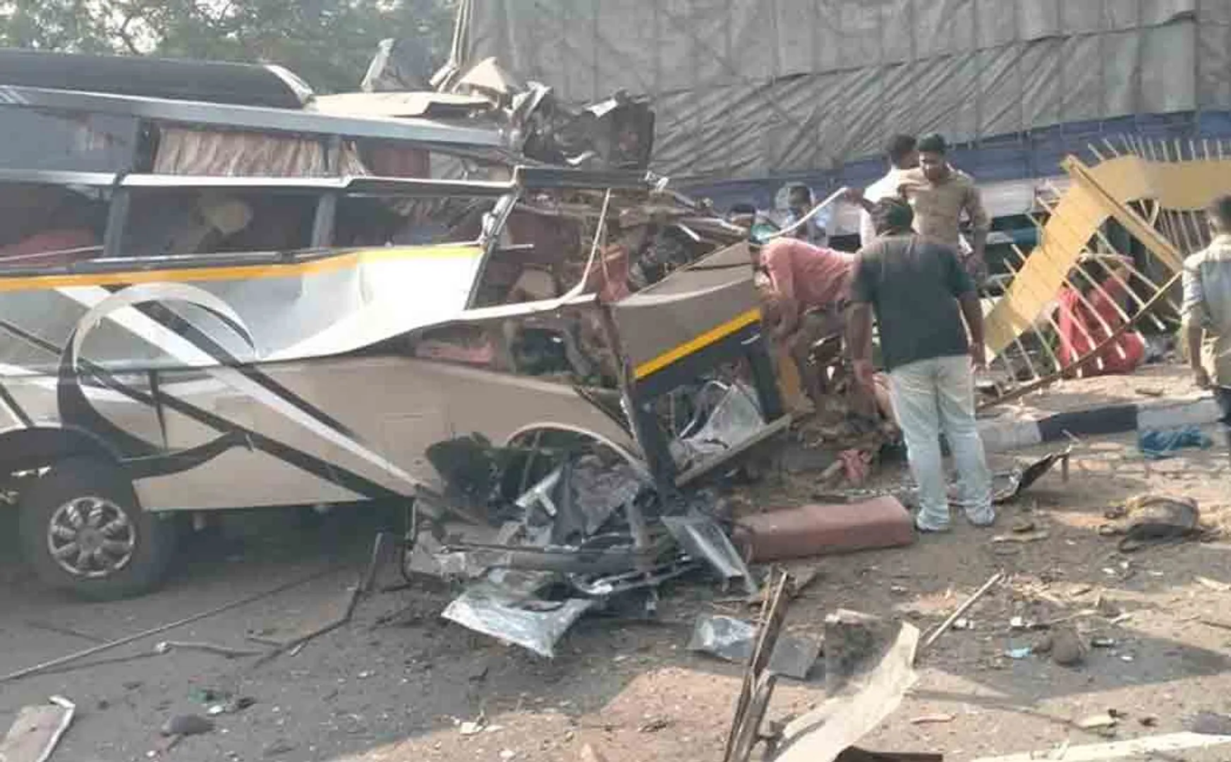 Four passed away in van-truck collision near tirupattur 
