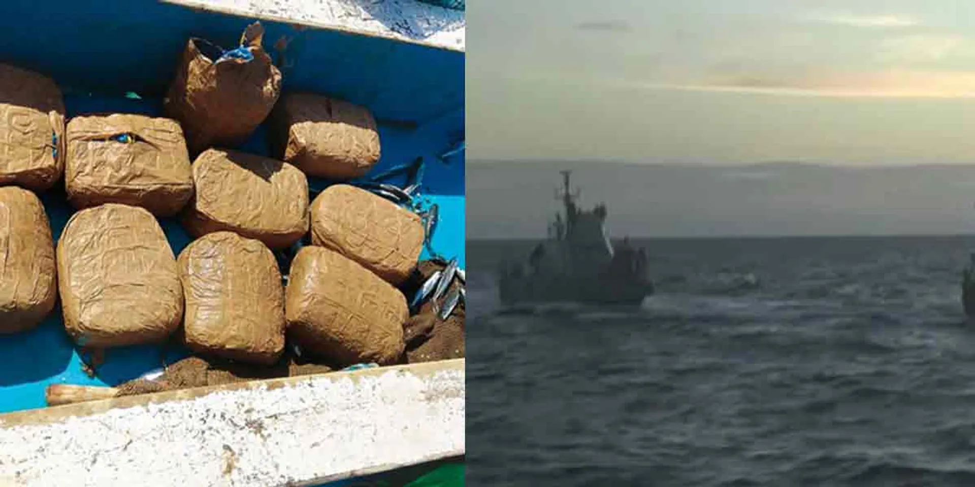  5 bundles floating in the middle of the sea ... shock waiting for the police!