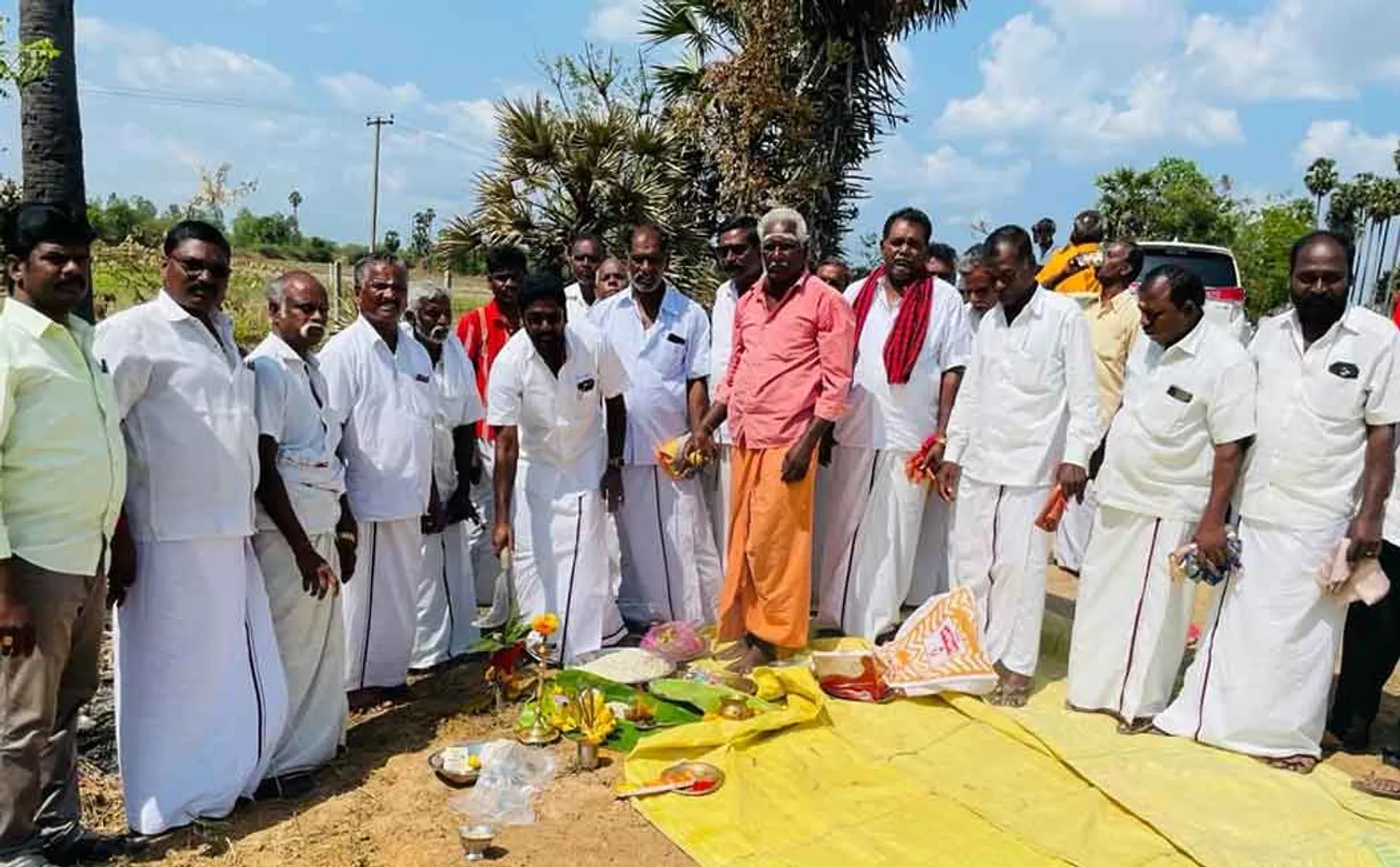 Road from the MLA  fund! Jayangondam member laid the foundation!