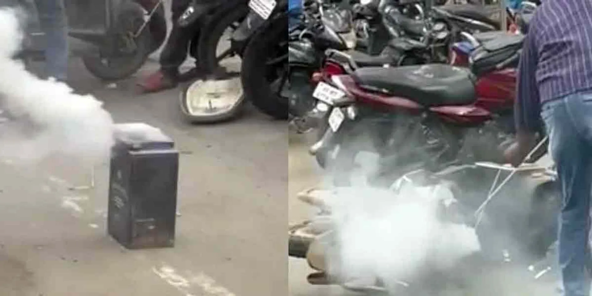 Smoked electric bike in the middle of the road ... excitement again!
