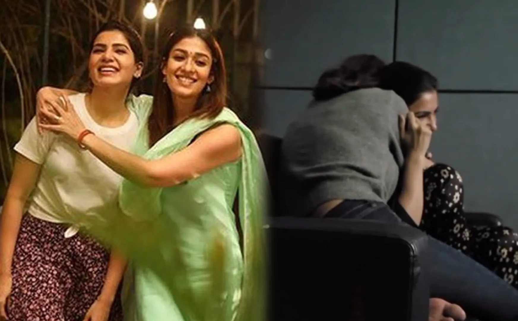 actress nayanthara hugs samantha vidoe goes viral social media