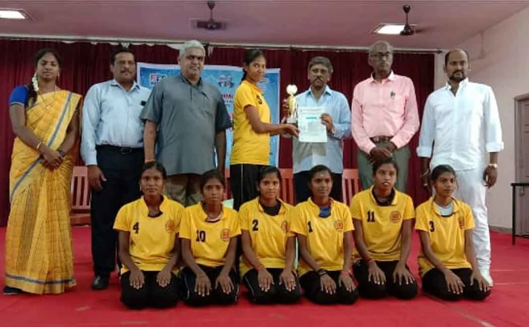 Students who won the yoga competition!
