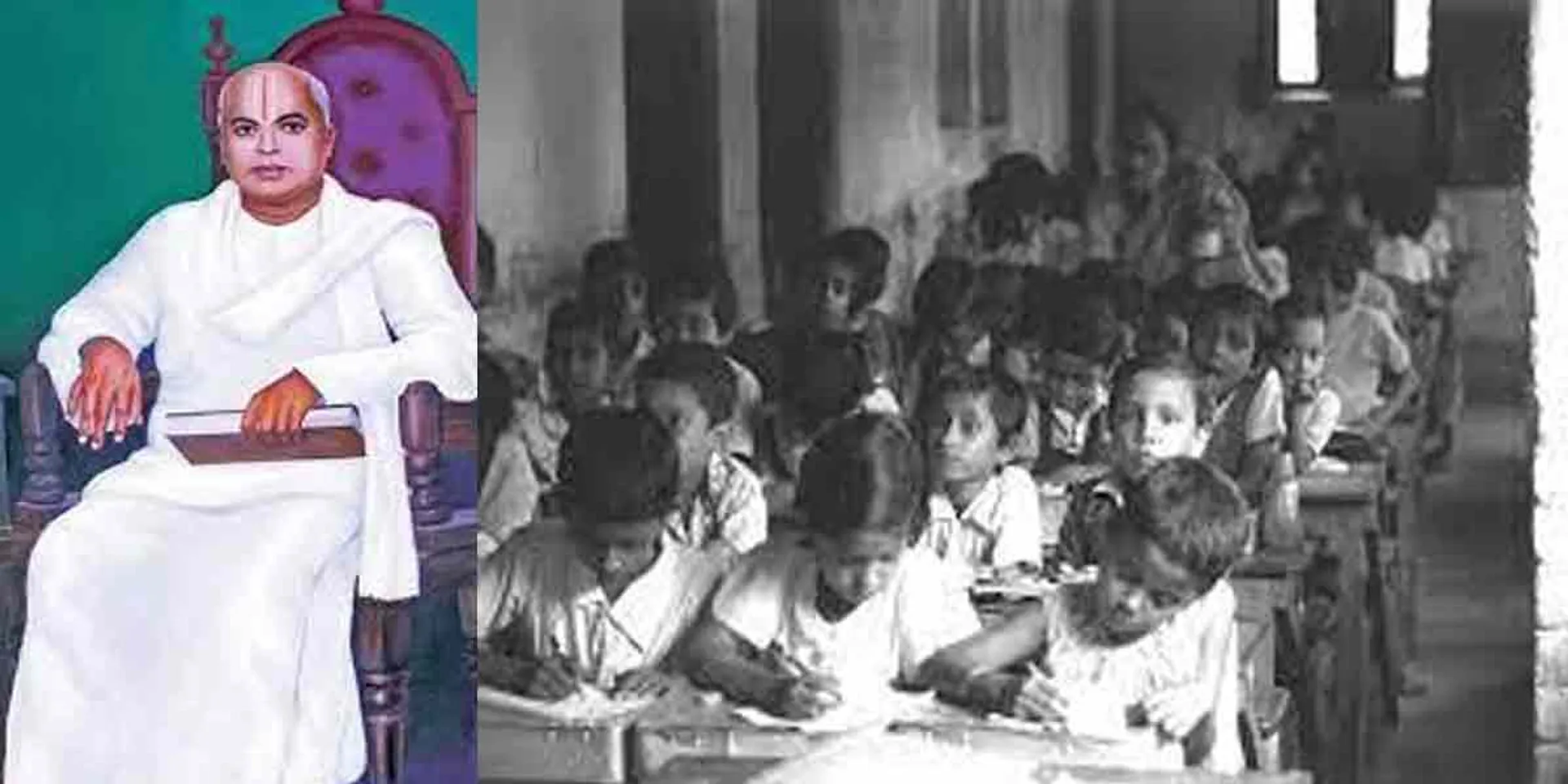 Swami Sahajananda, who initiated the education revolution ... Nandanar School alumni who make demands