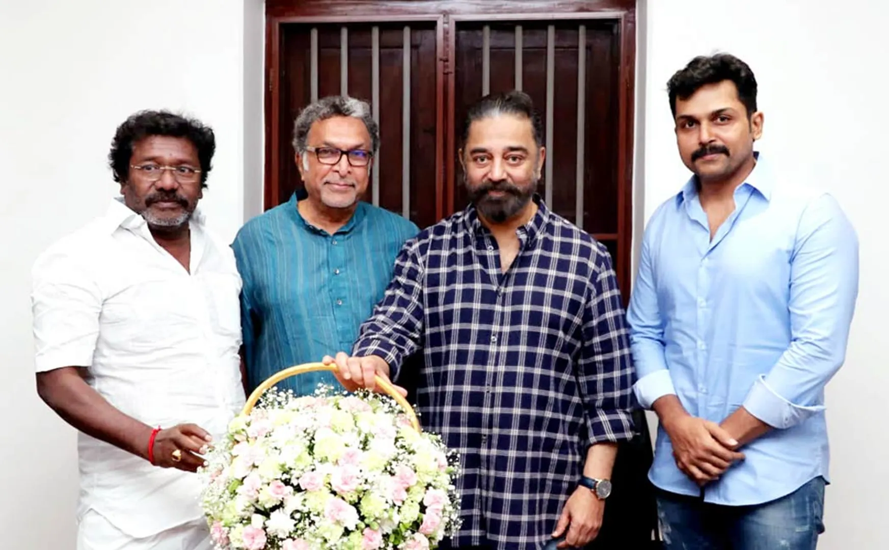 south indian artists association trustee met kamalhaasan