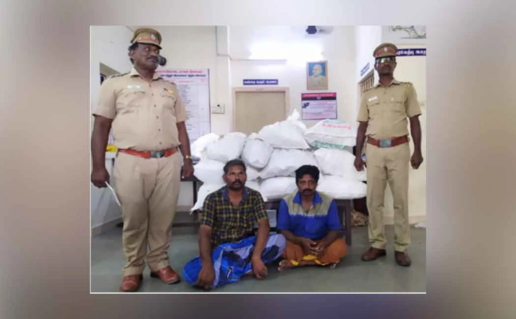 Two arrested for bringing banned items