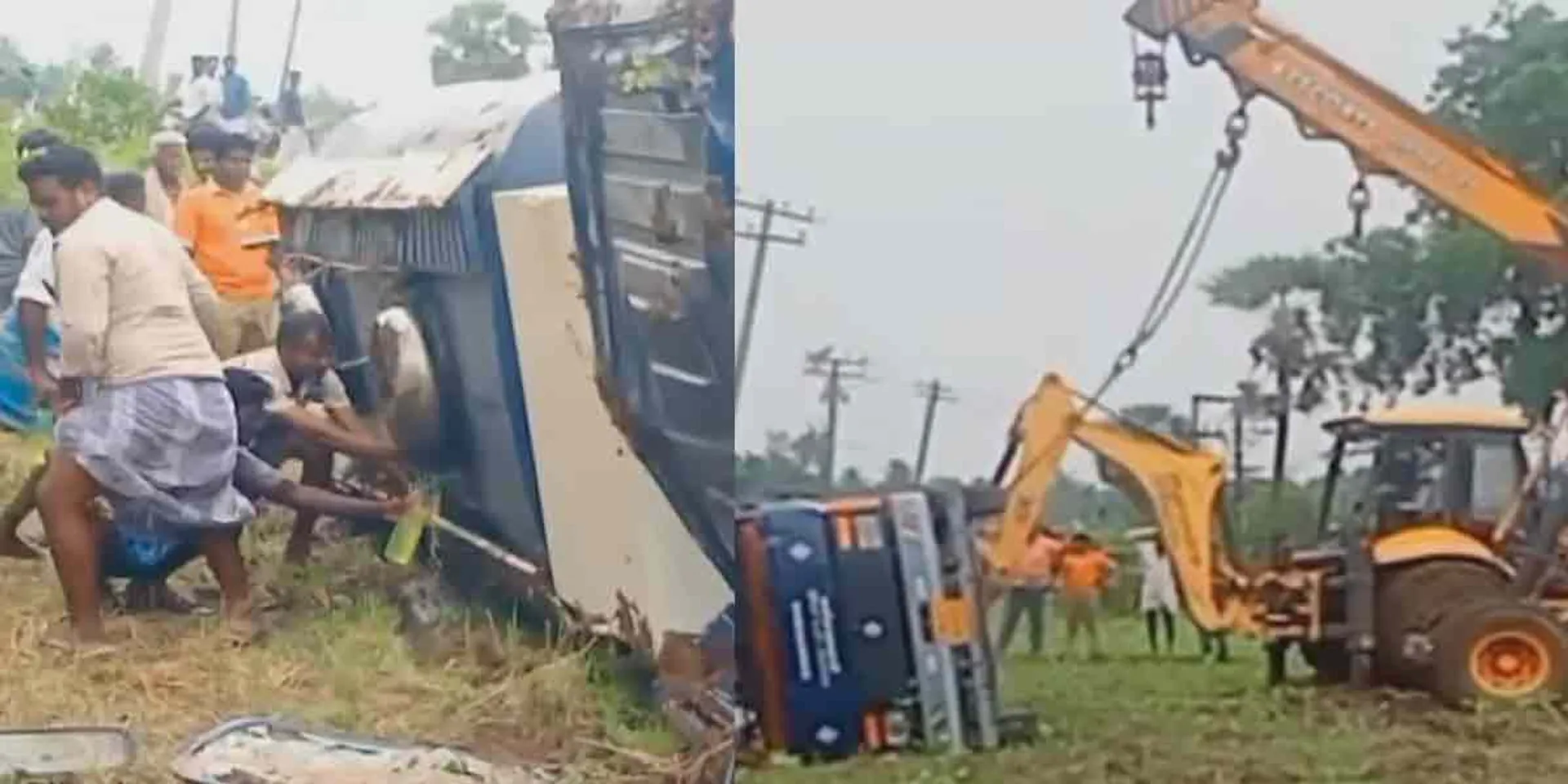 Diesel truck that fell head over heels ... People who grabbed diesel by competing!