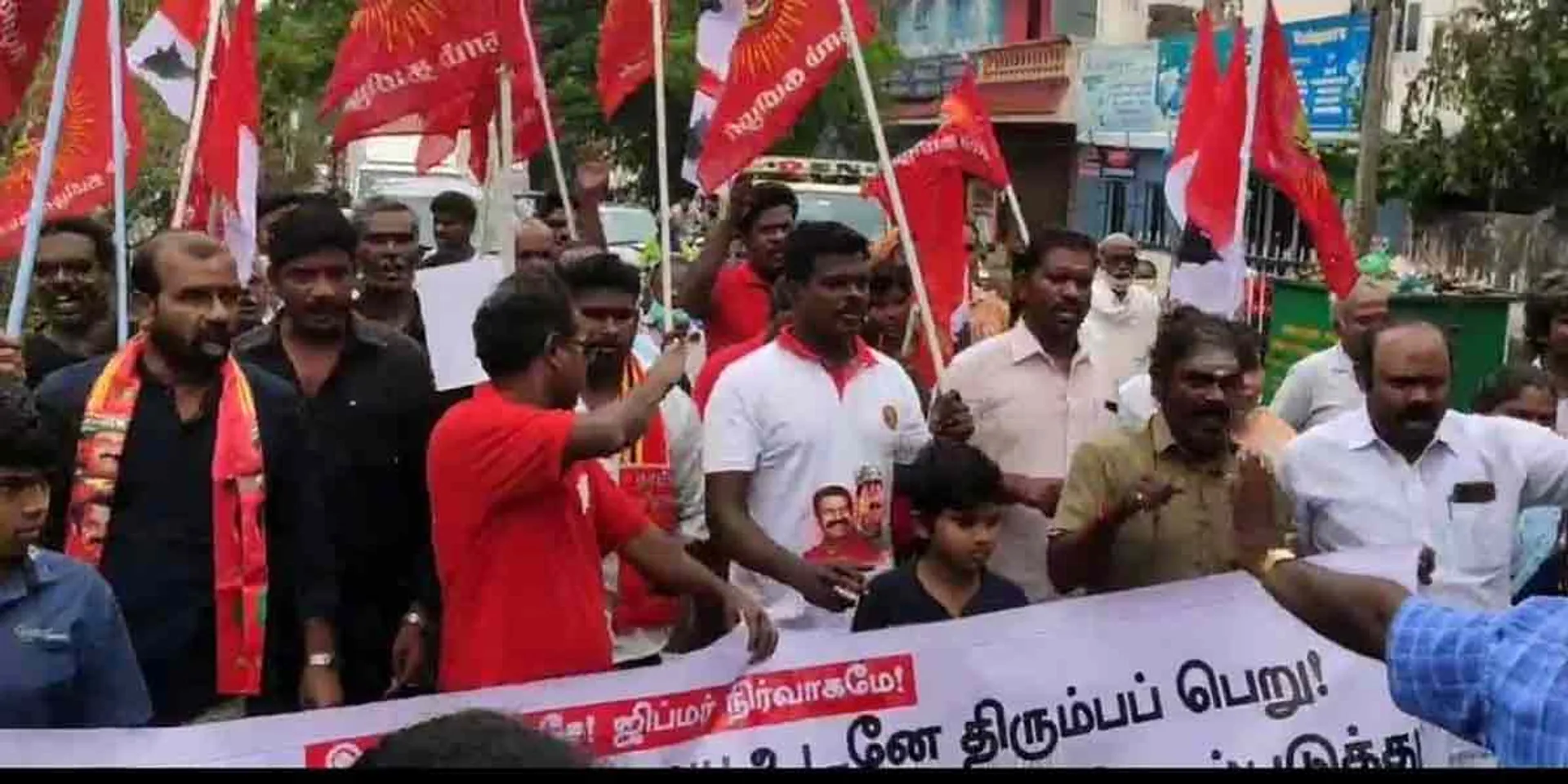 Tamil organizations Struggle against Hindi dumping in Jimper!