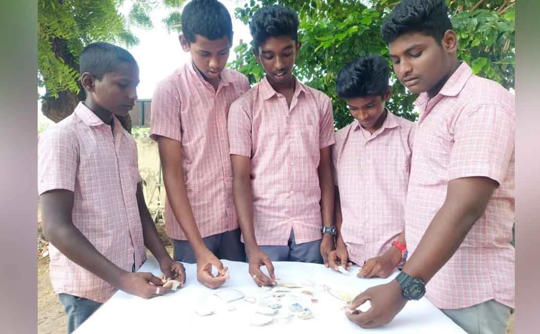 Chinese ceramic tiles found by government school students! Evidence of Tamil-Chinese trade relations