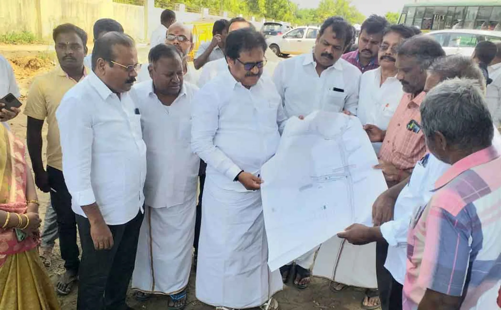 Congress Thirunavukkarasu vist Trichy Aristo flyover 