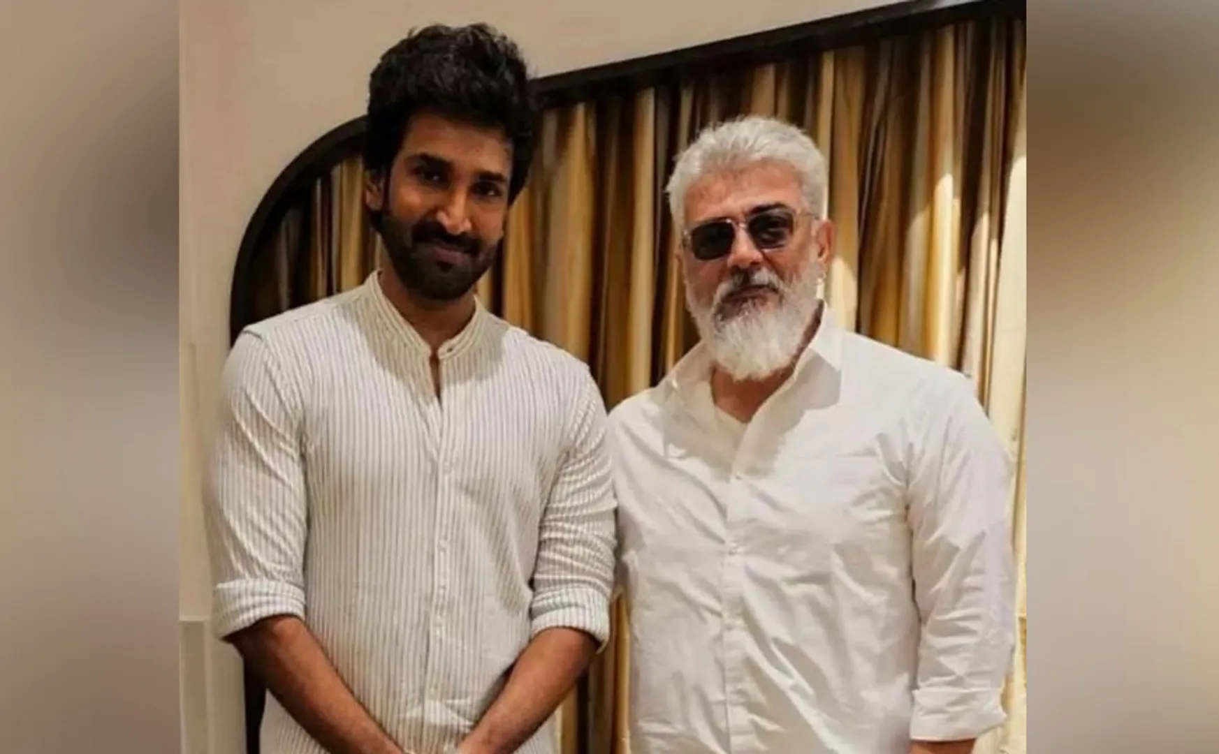 actor aadhi invites ajithkumar his wedding