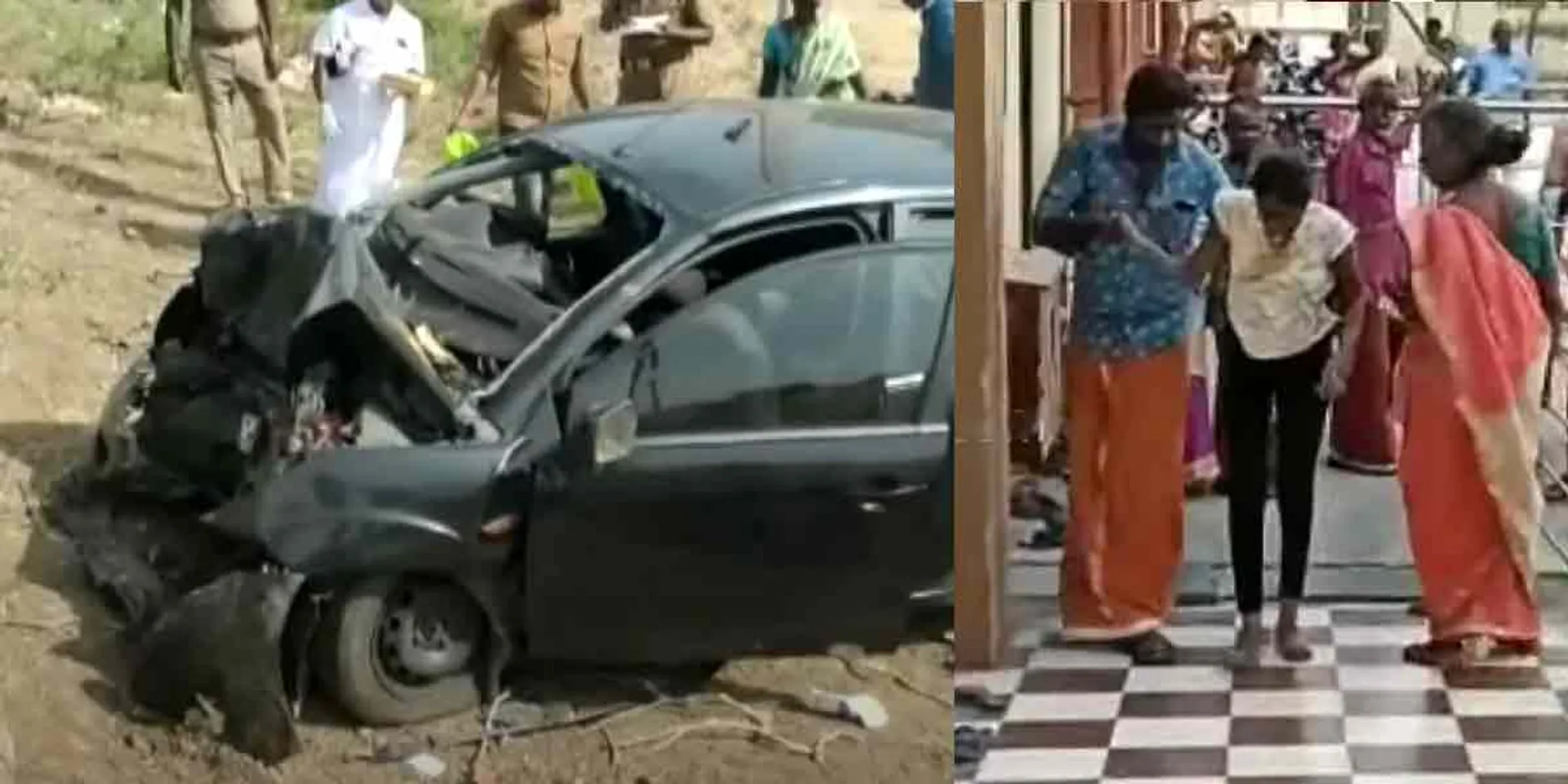 Car crash into a tree Near ariyalur