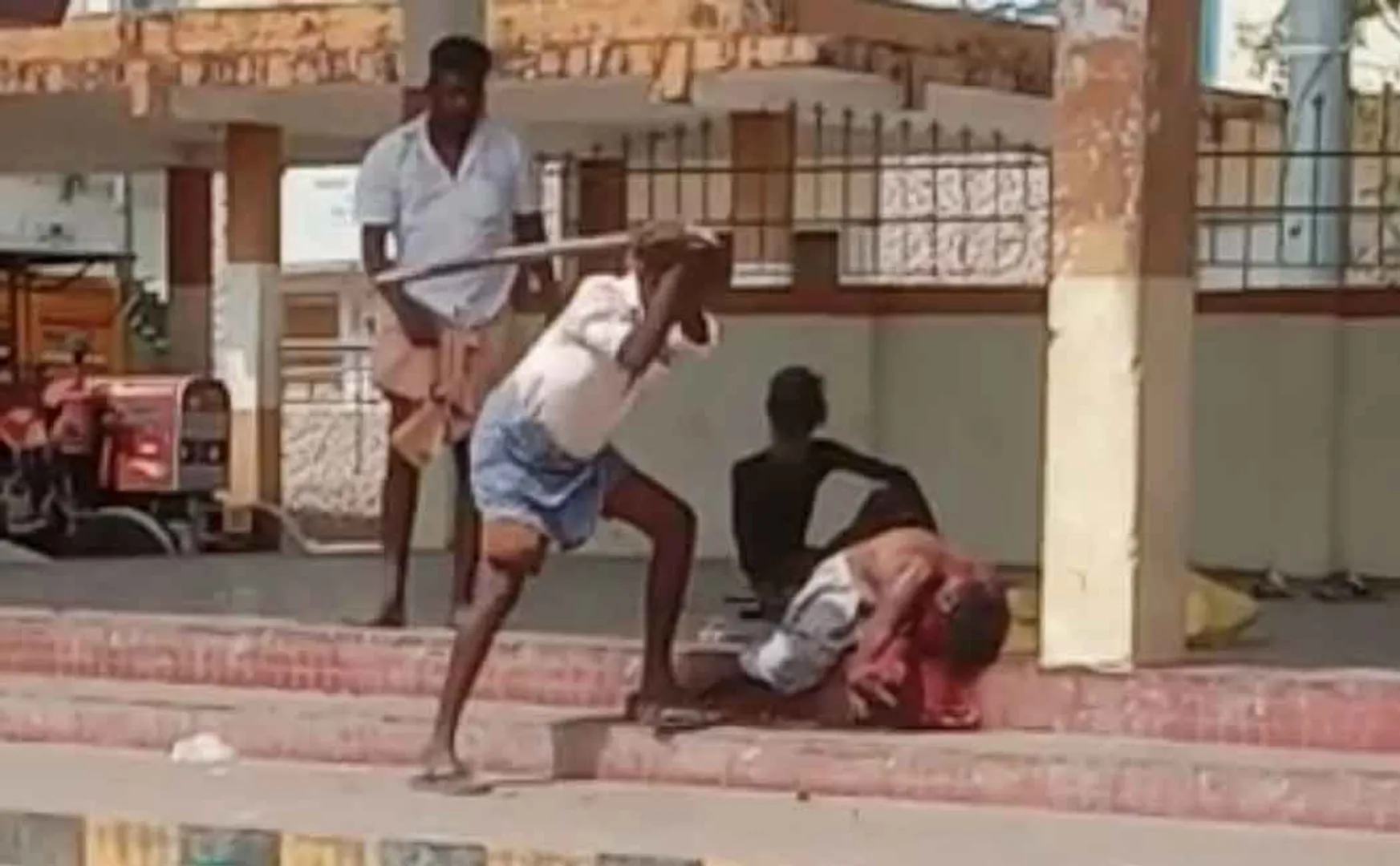 Fight between two people police investigation 
