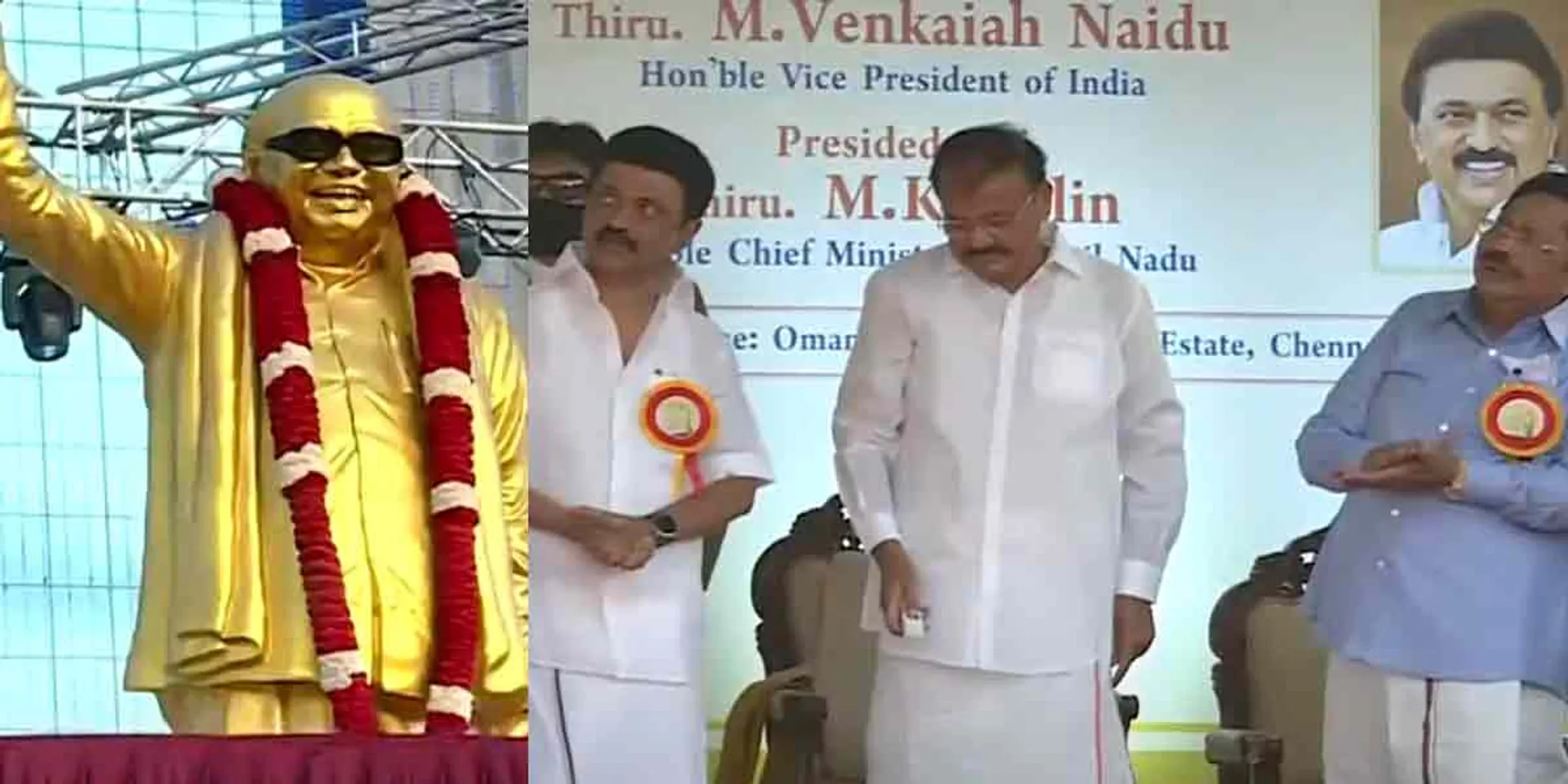 16 feet kalaingar statue unveiled at Government Complex