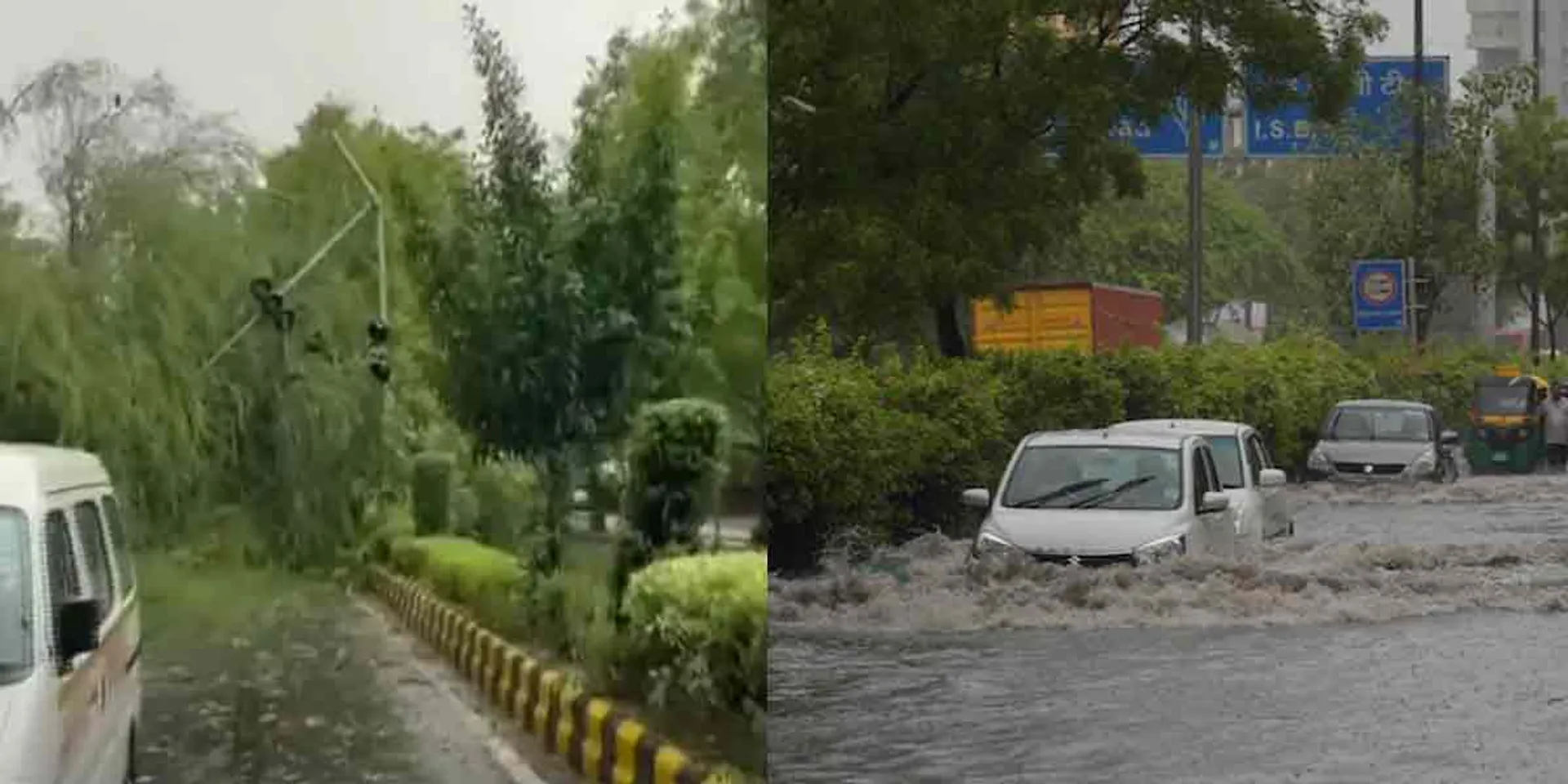  Heavy rain with wind in Delhi!