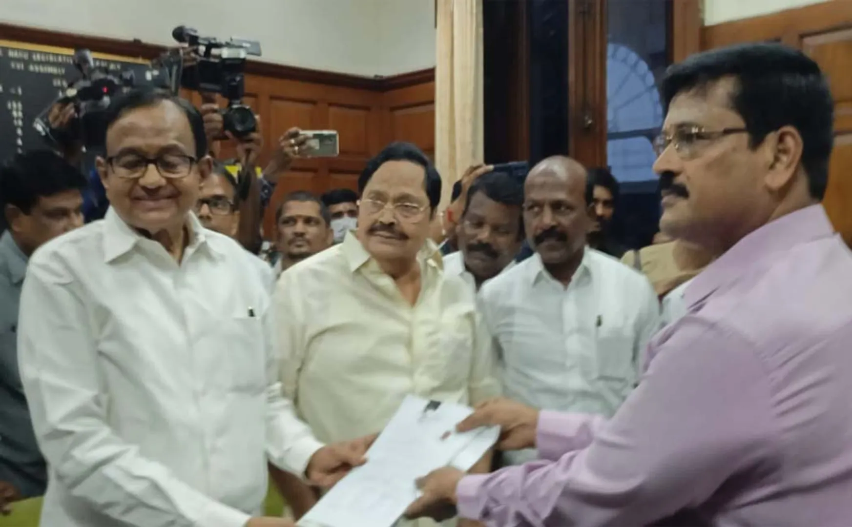 State level election - P. Chidambaram's candidature petition!