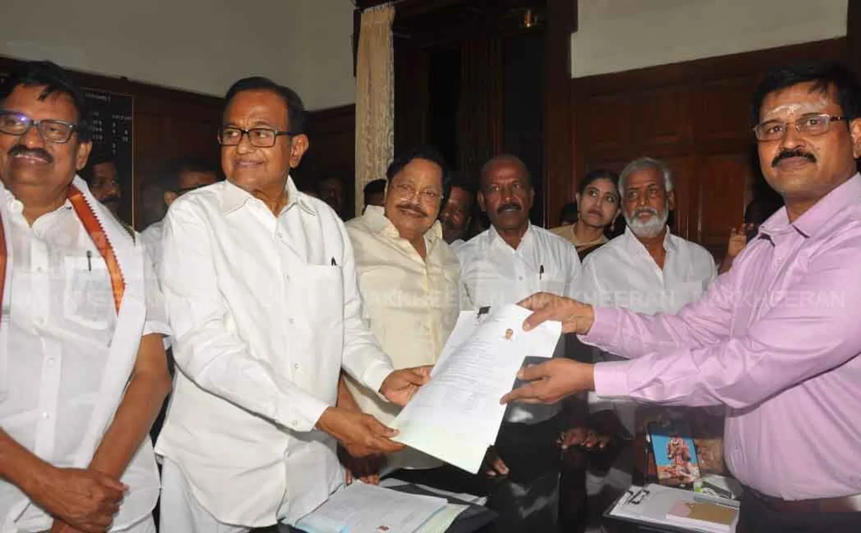 P. Chidambaram has filed his nomination 